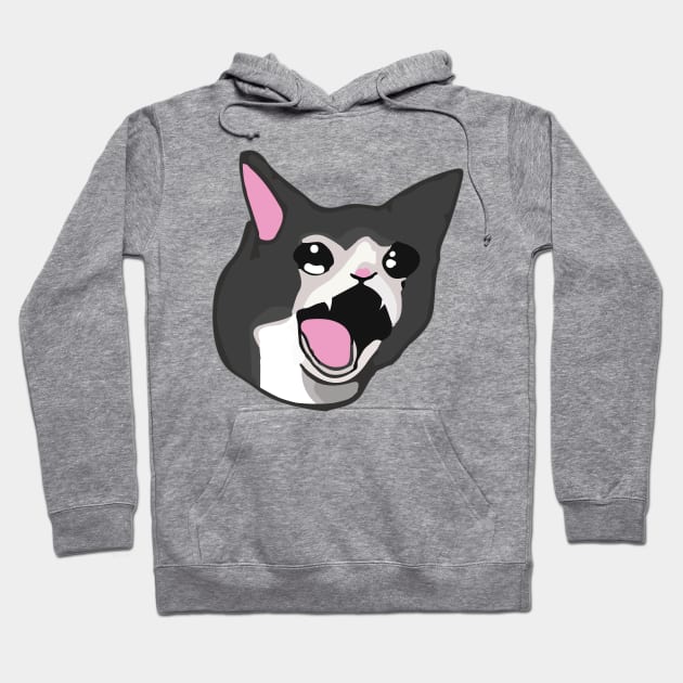 Yamero Crying Screaming Cat Meme Cute Japanese Kawaii Hoodie by alltheprints